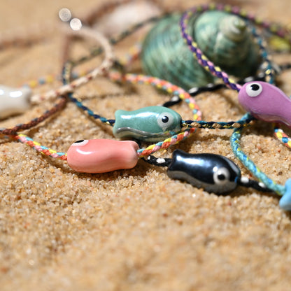 Boho Ceramic Fish String Bracelet