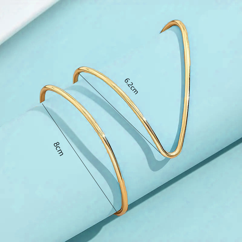 Geometric Gold Wrap Cuff Bracelet