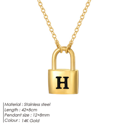 Initial Padlock Pendant Necklace