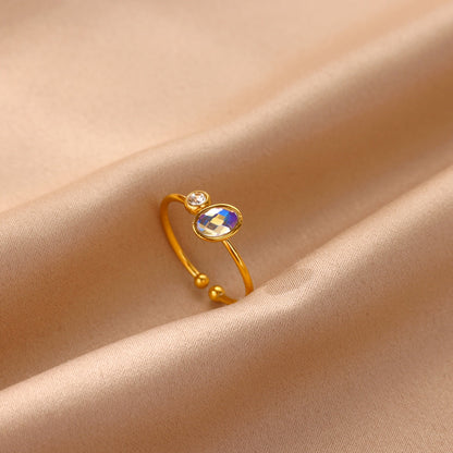 Iridescent Duo Stone Ring