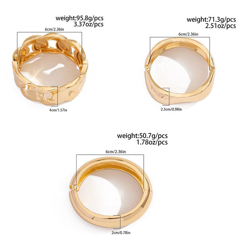 Gold Wide Chain Cuff Bracelet