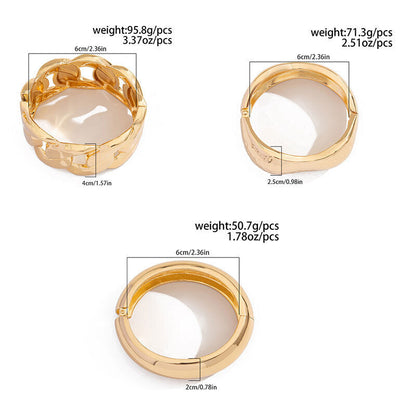 Gold Wide Chain Cuff Bracelet