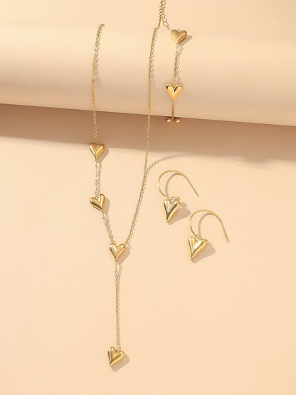 3pc Dainty Heart Jewelry Set