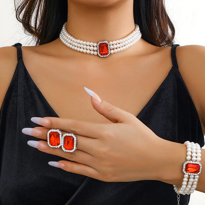 3pc Pearl Crystal Set