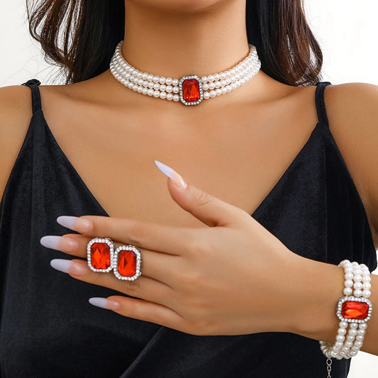 3pc Pearl Crystal Set