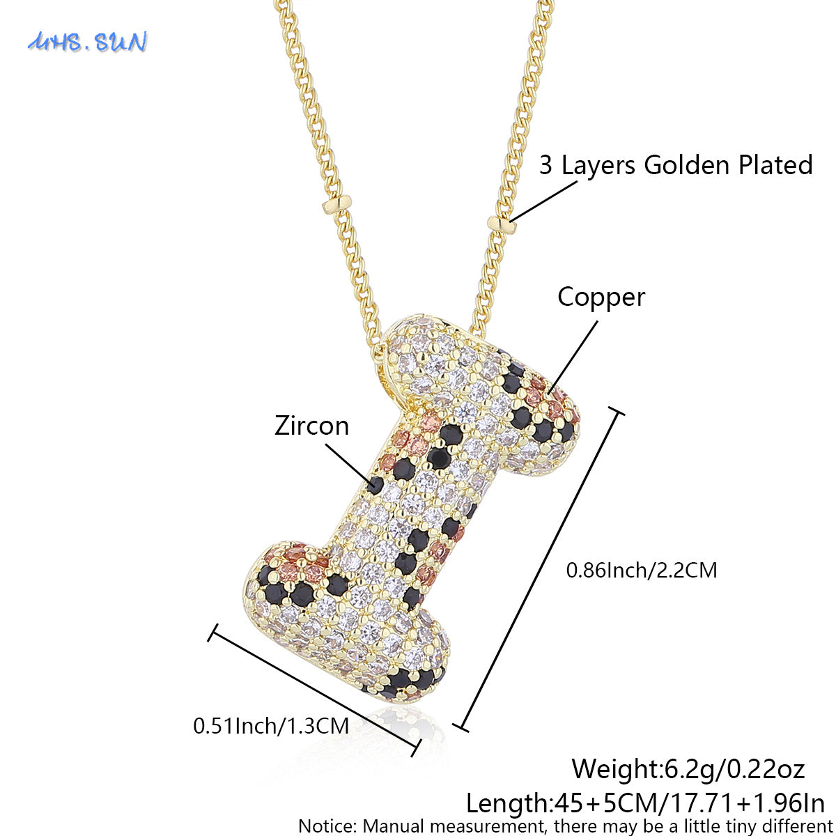 Leopard Print Bling Initial Pendant Necklace