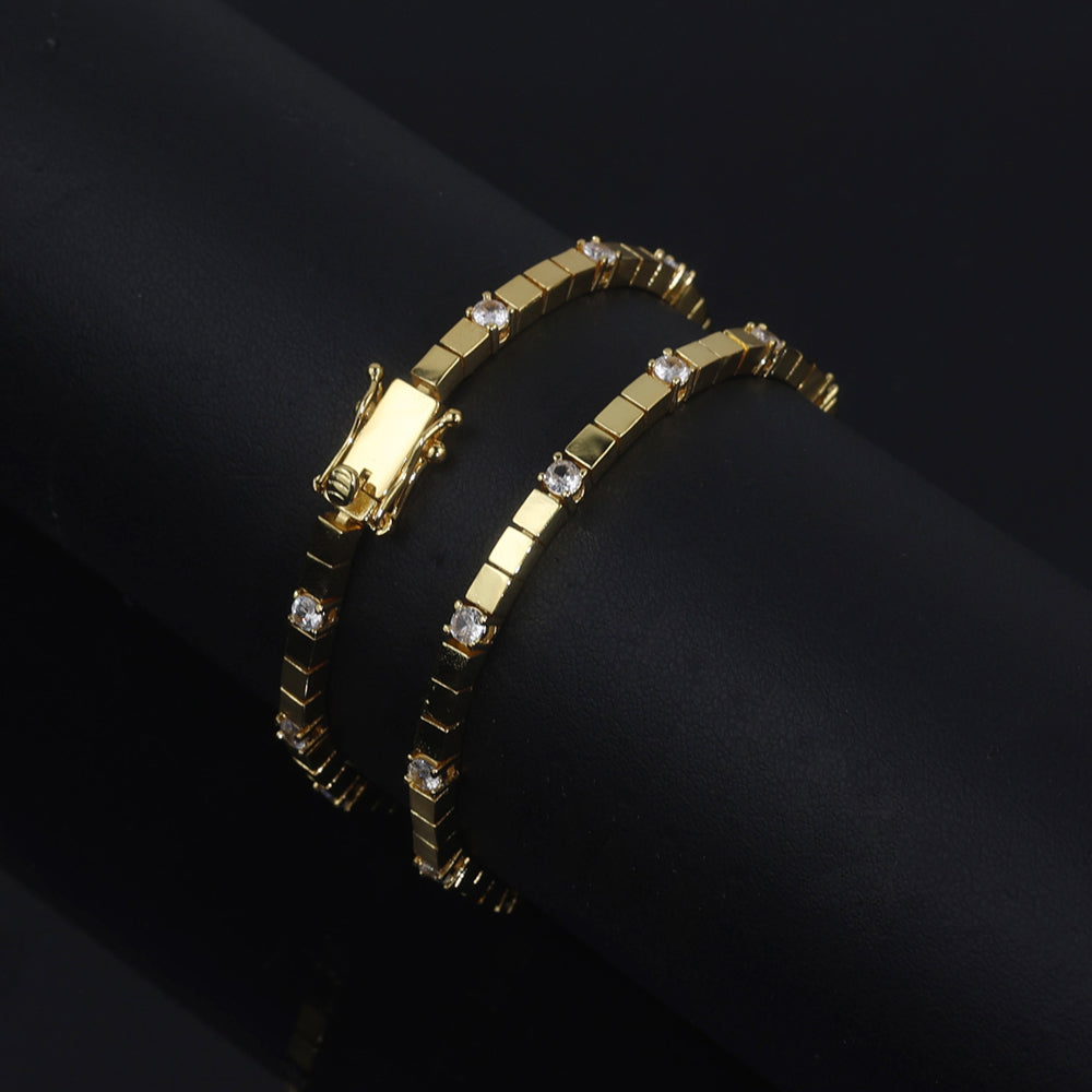 Gold Geometric Tennis Bracelet