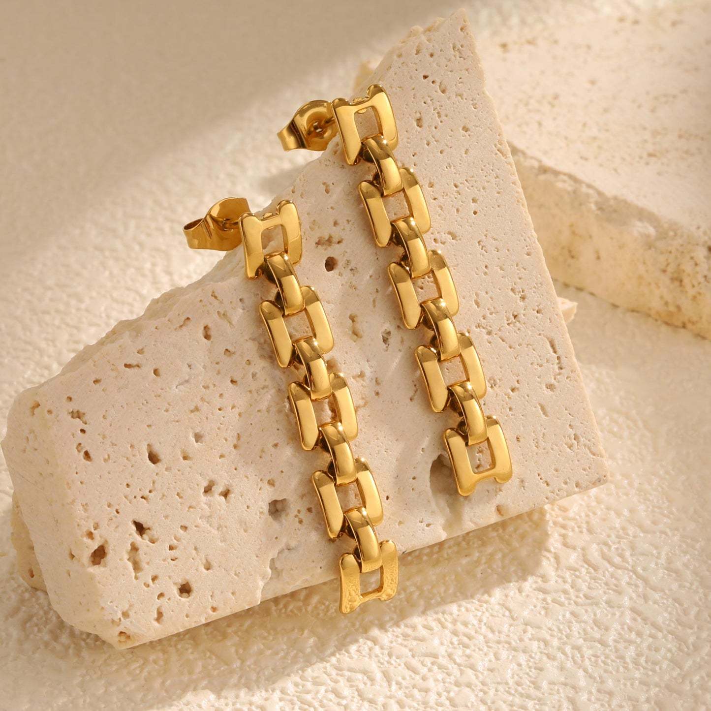 Bold Link Chain Drop Earrings