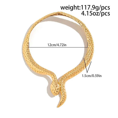 Punk Snake Torques Choker Necklace