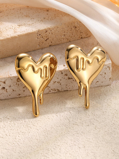 Melted Heart Statement Earrings