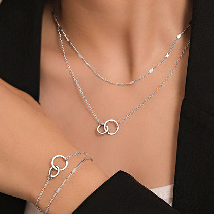 3pc Interlocking Circle Jewelry Set