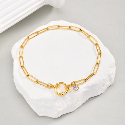 Gemstone Charm Chain Anklet