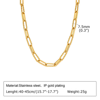 18k Gold Paperclip Chain Necklace
