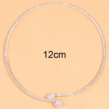 Heart-Cut Crystal Open Choker Necklace