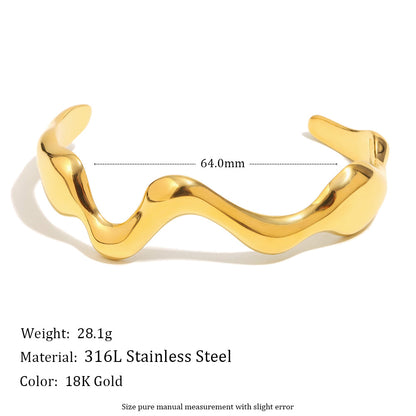 Chunky Abstract Metal Cuff Bracelet