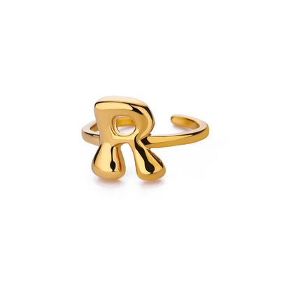 Gold Initial Statement Ring