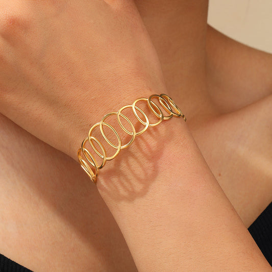Oval Spiral Statement Bracelet