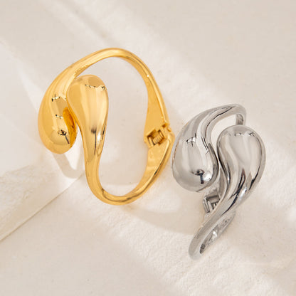 Bold Teardrop Metal Cuff Bracelet