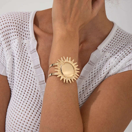 Gold Sun Cuff Bracelet