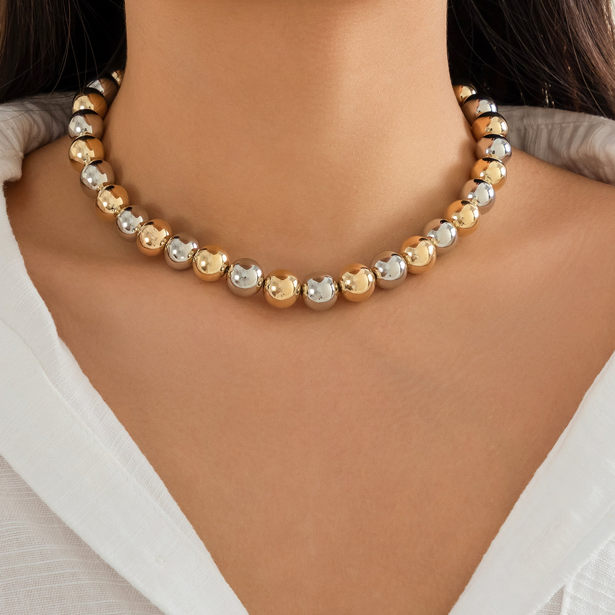 Big Bead Charm Choker Necklace