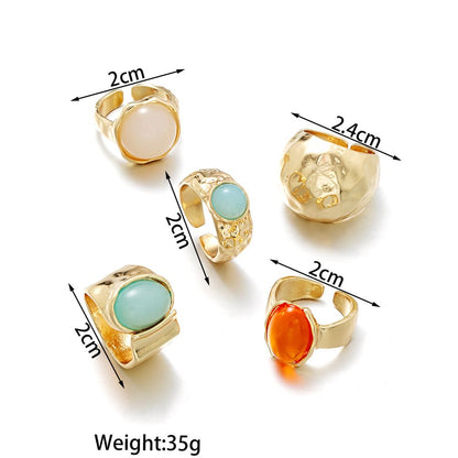 5pc Colorful Ring Set