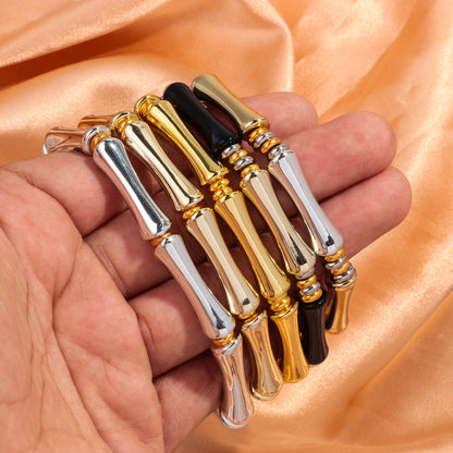 3pcs Gold Bamboo Bangle Bracelet Stack