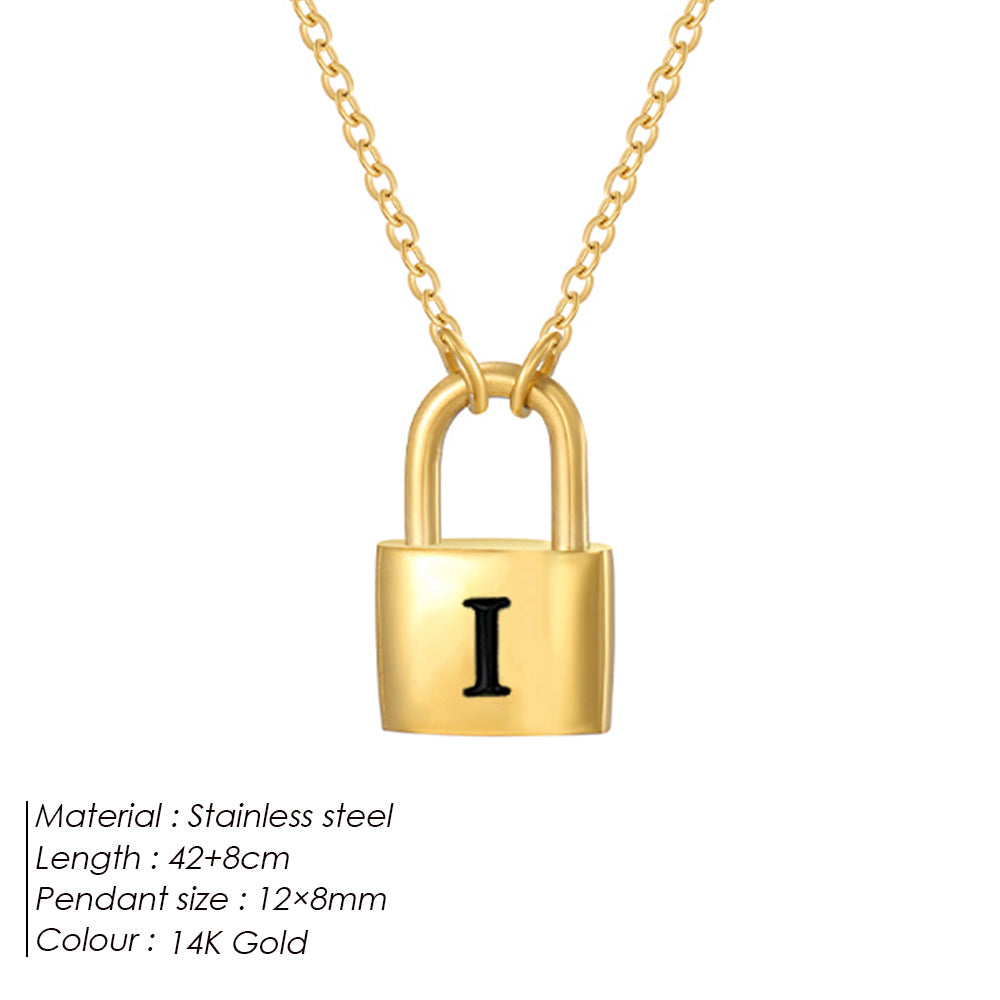 Initial Padlock Pendant Necklace