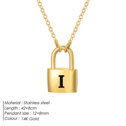 Initial Padlock Pendant Necklace