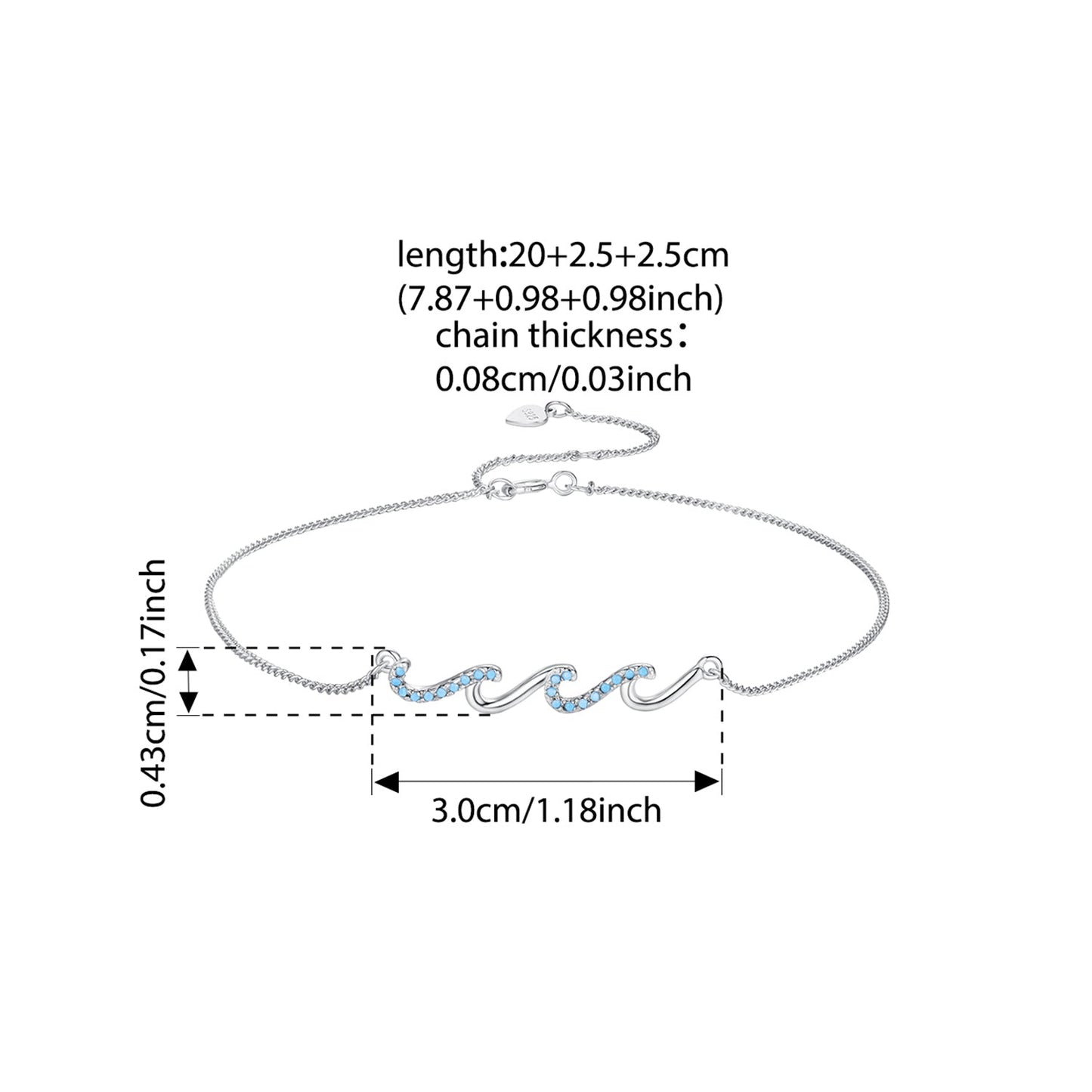 925 Silver Wave Anklet