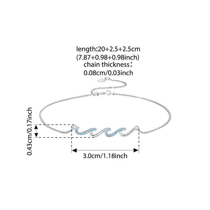 925 Silver Wave Anklet