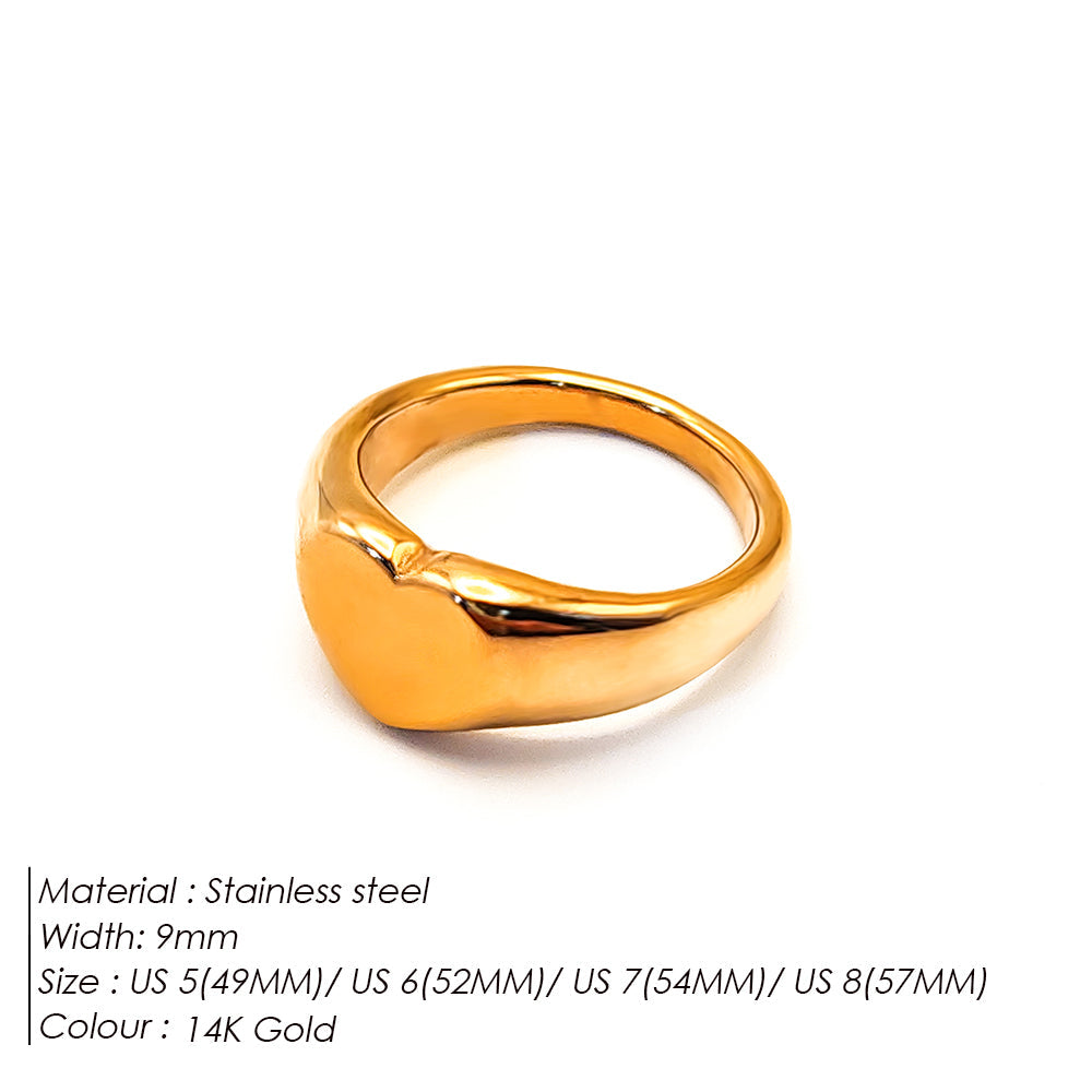 Minimalist Heart Signet Ring