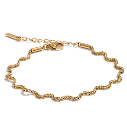 Dainty Gold Chain Drop Bracelet