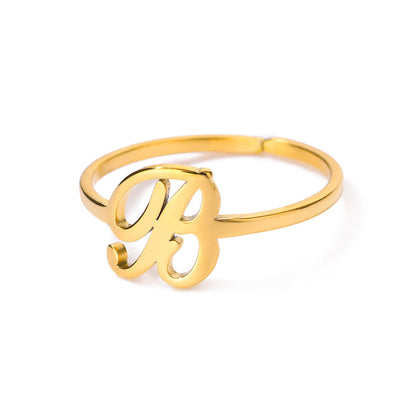 Gold Initial Letter Ring
