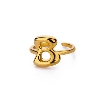 Gold Initial Statement Ring