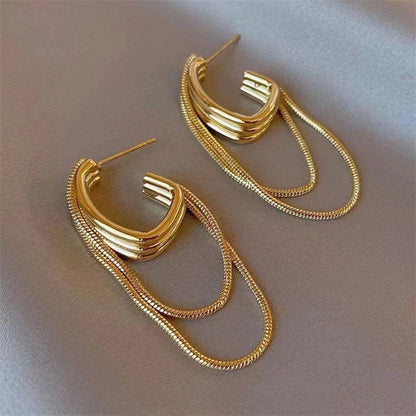 Layered Loop Gold Hoops