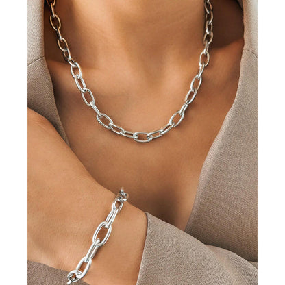 2pc Chunky Chain Necklace & Bracelet Set