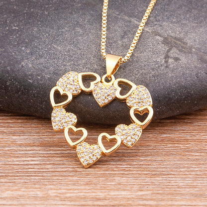 Heart Pendant Long Chain Necklace