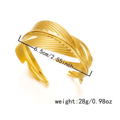 Gold Leaf Wrap Cuff Bracelet