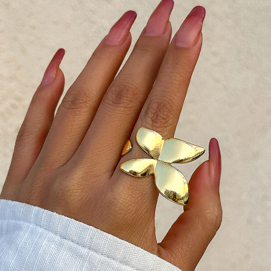 French Style Butterfly Open Ring