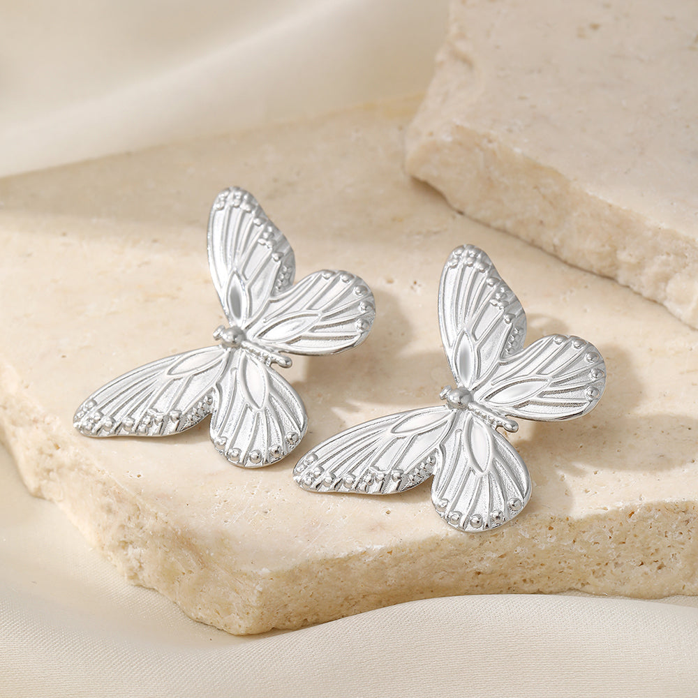 Statement Gold Butterfly Earringsc