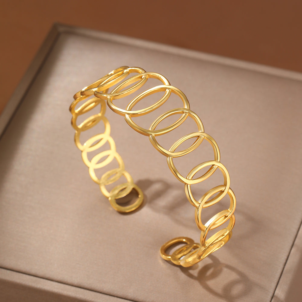 Oval Spiral Statement Bracelet