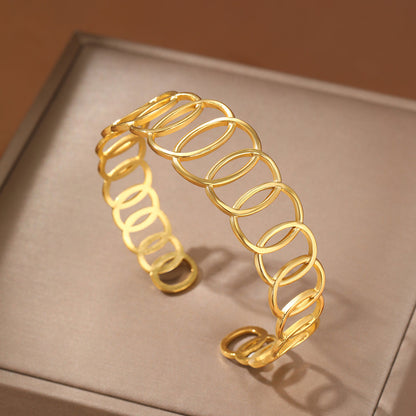 Oval Spiral Statement Bracelet