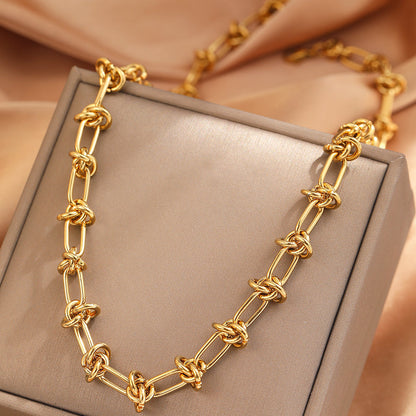 Chunky Gold Knot Chain Necklace