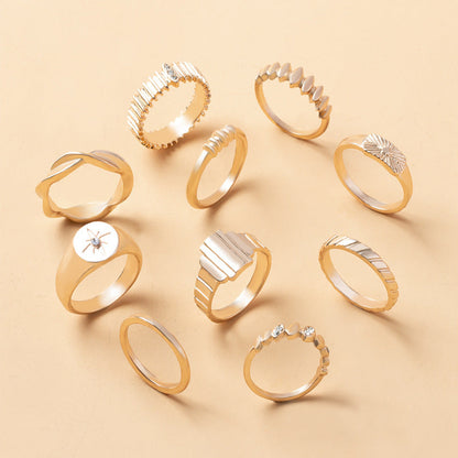Trendy Gold Cuff Ring Set