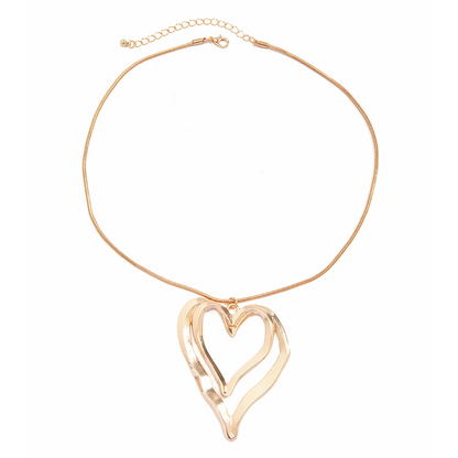 Twin Hollow Hearts Necklace