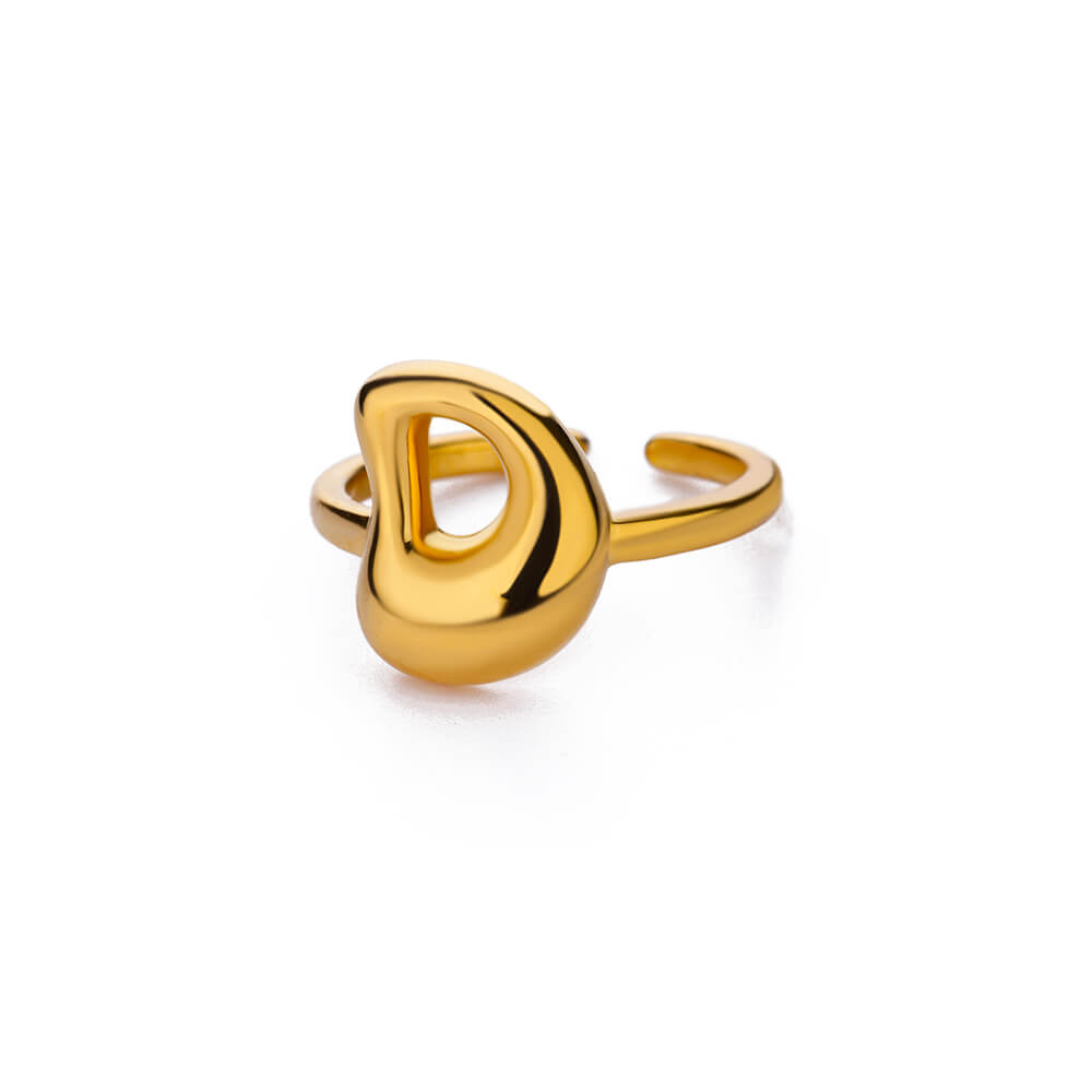 Gold Initial Statement Ring