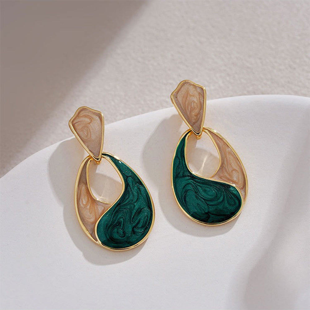 Marbled Teardrop Stud Earrings