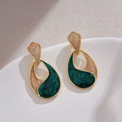 Marbled Teardrop Stud Earrings