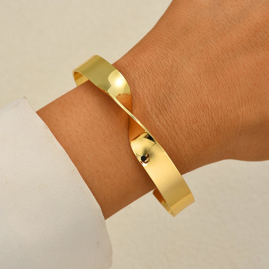 Twisted Gold Statement Bracelet