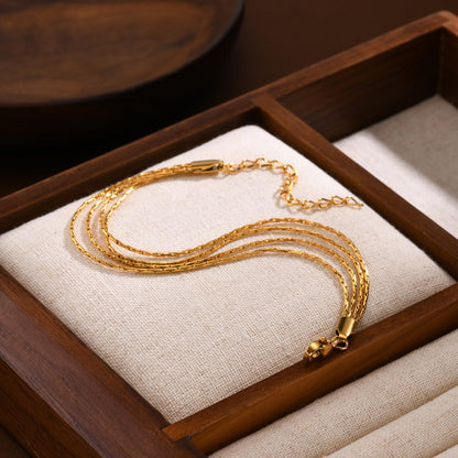 3-Layer Dainty Gold Chain Bracelet